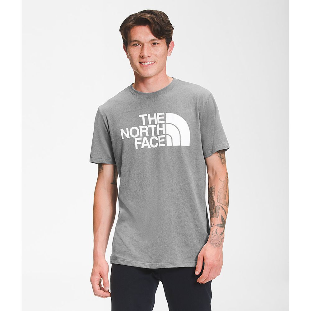 The North Face T-Shirts Mens Australia - The North Face Short Sleeve Half Dome Grey / White (ENC-496